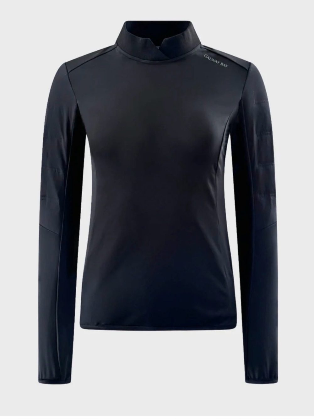 Galway Bay Laune Women’s Black Hybrid Midlayer Mock Neck Golf Shirt Size Medium